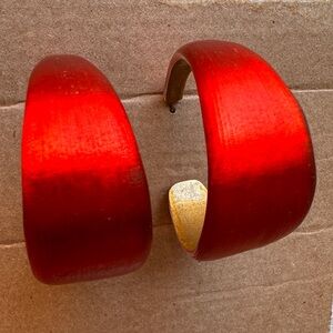Alexis Bittar Red lucite hoops
